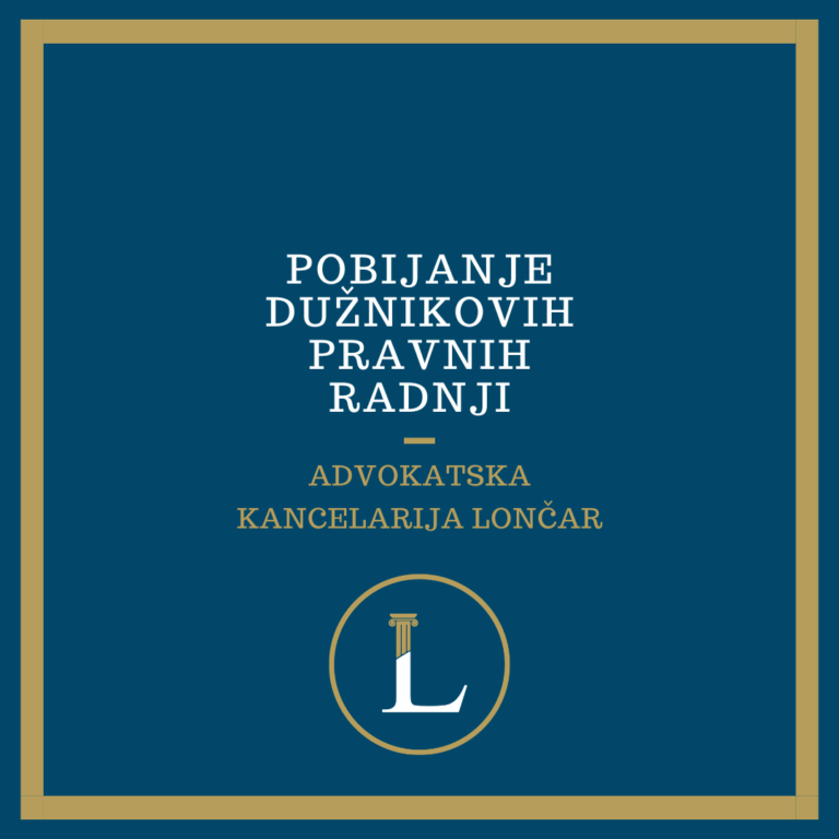 Pobijanje dužnikovih pravnih radnji