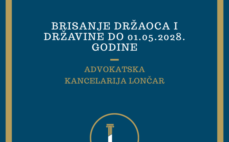  Držalac i državina će biti obrisani iz katastra do 01.05.2028. godine