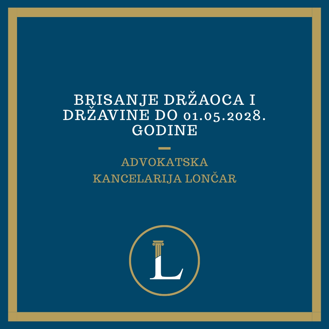  Držalac i državina će biti obrisani iz katastra do 01.05.2028. godine